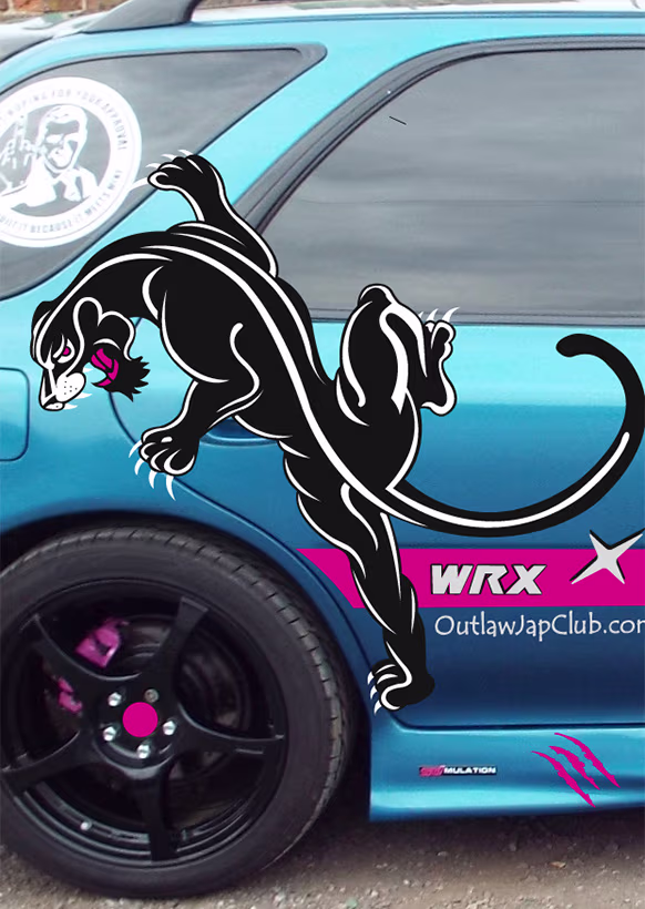 Black Panther vinyl on a car